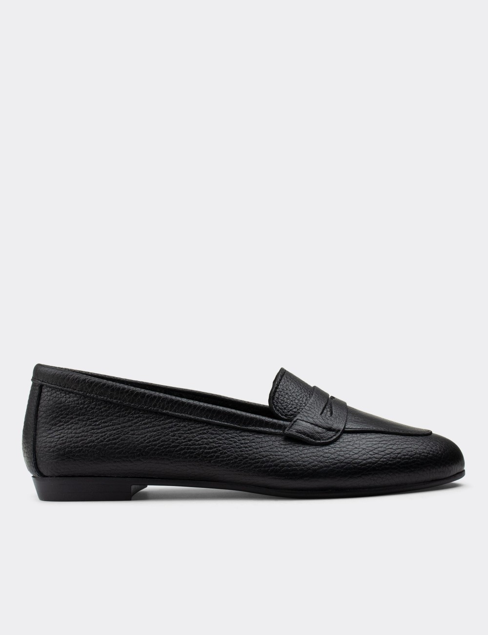 Black  Leather Loafers - E3202ZSYHC06