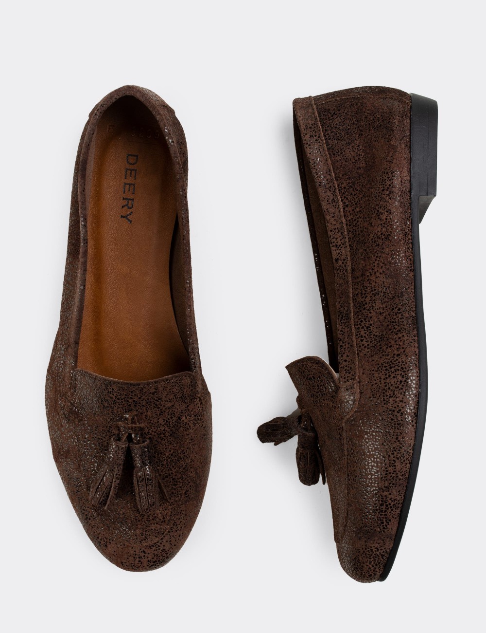 Brown Nubuck Leather Loafers - E3209ZKHVC09