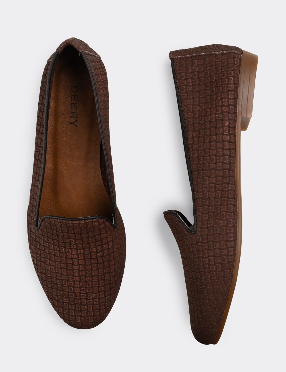 Brown Nubuck Leather Loafers - E3208ZKHVC08