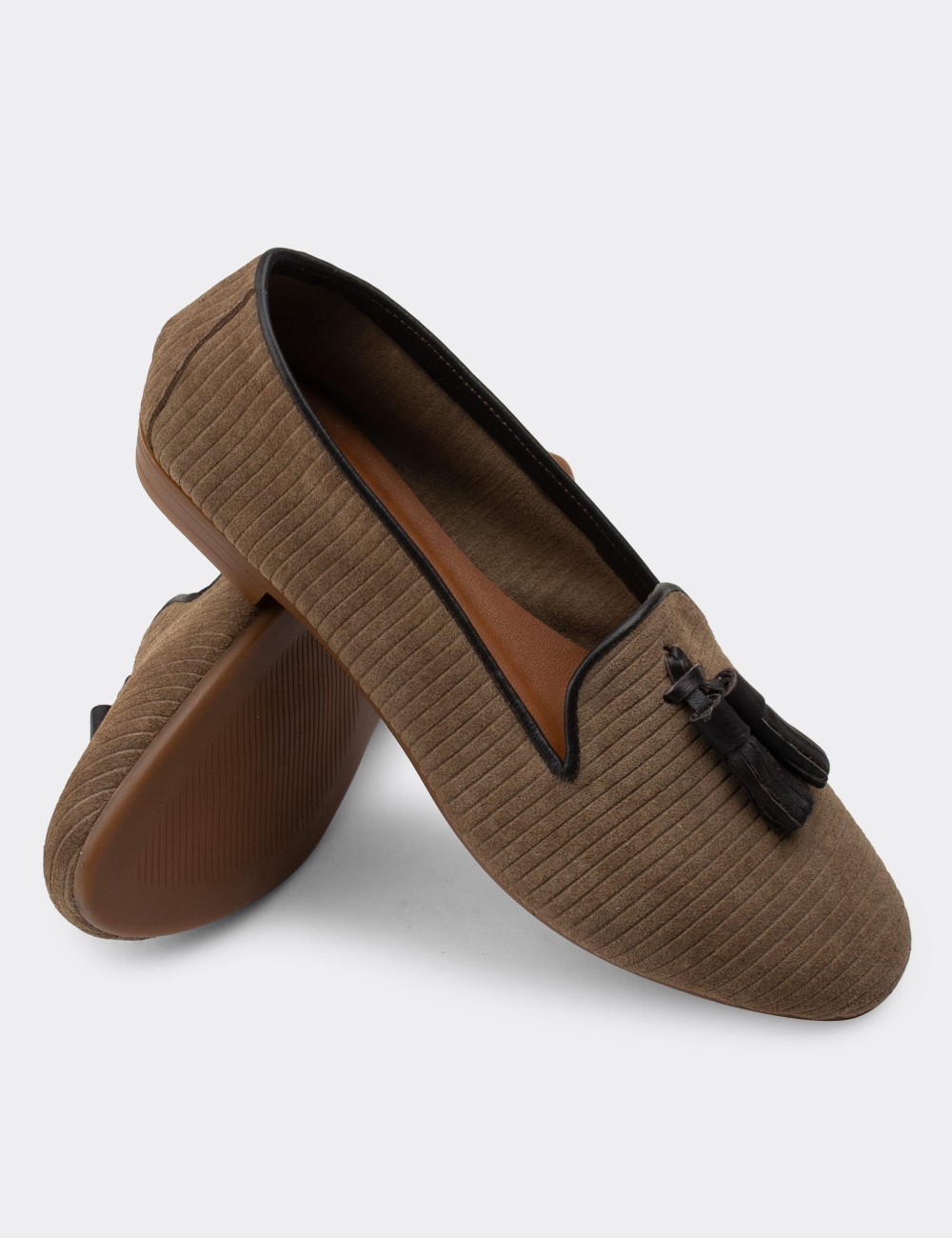 Sandstone Suede Leather Loafers - E3204ZVZNC03