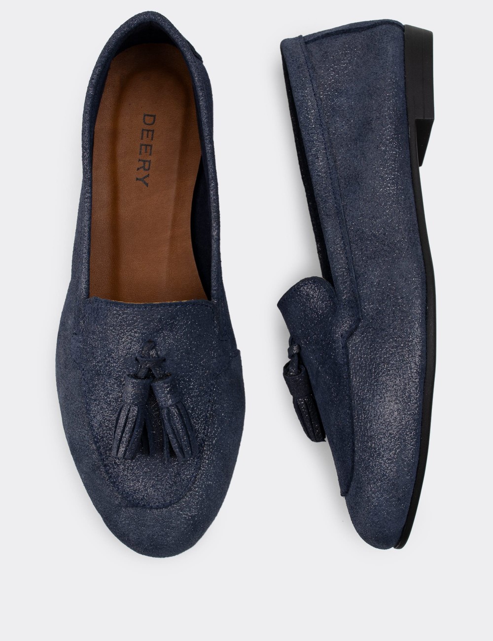 Blue Suede Leather Loafers - E3209ZMVIC06