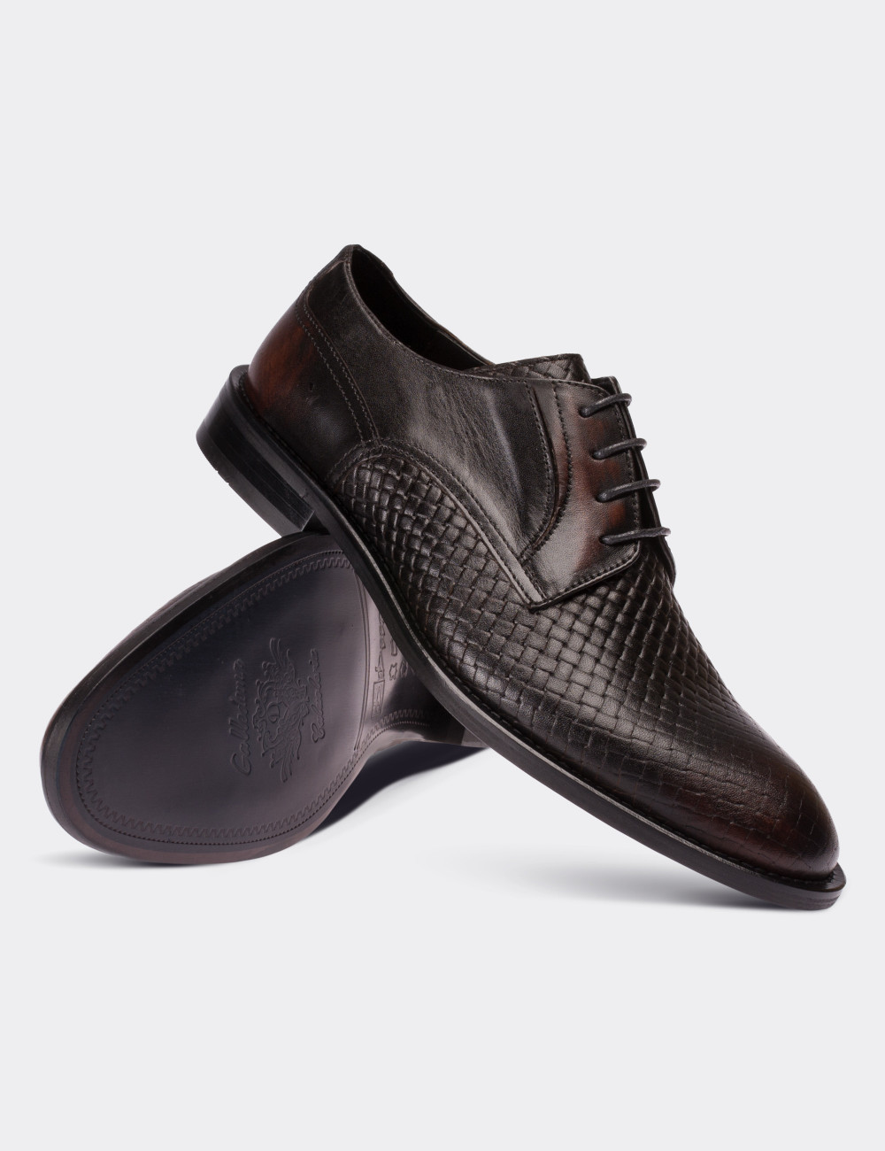 Brown  Leather Classic Shoes - 01294MKHVN01