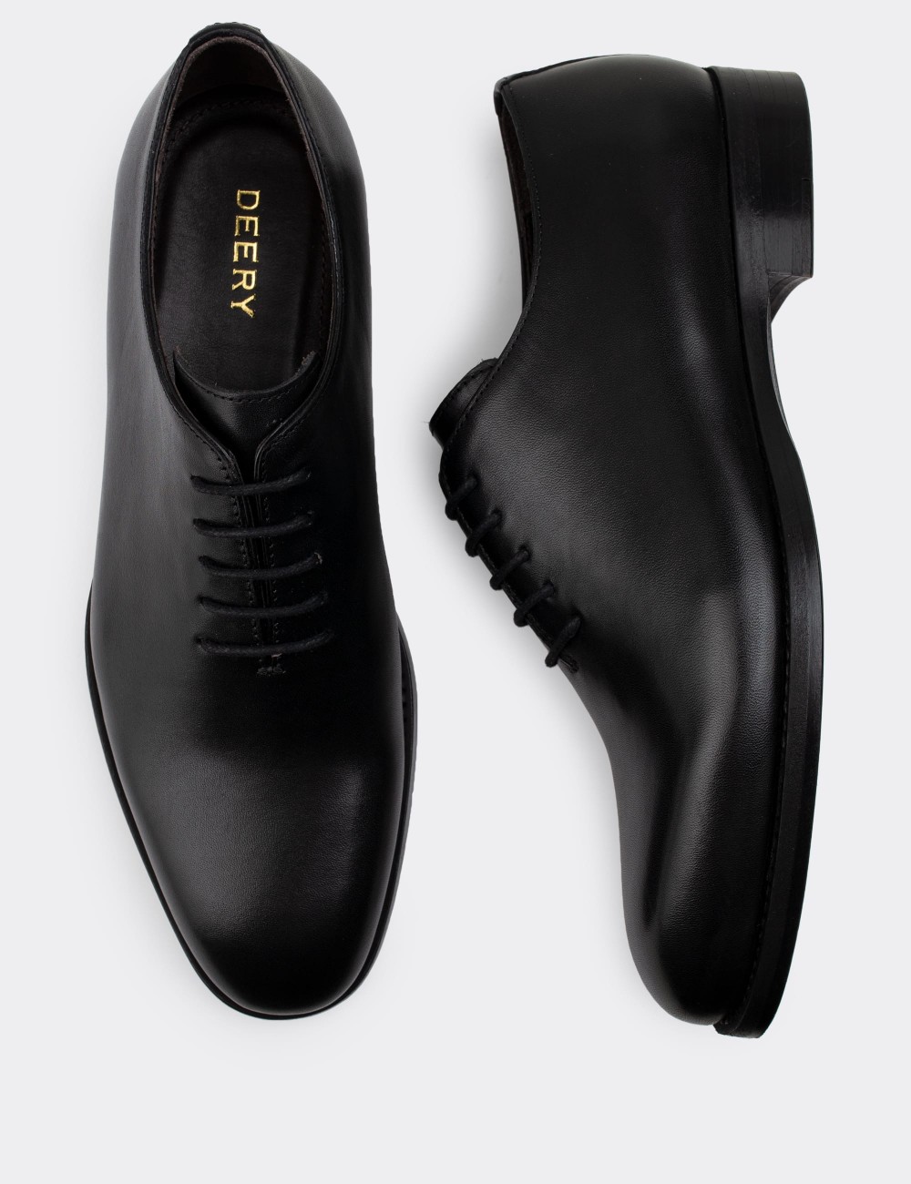 Black  Leather Classic Shoes - 01830MSYHK01