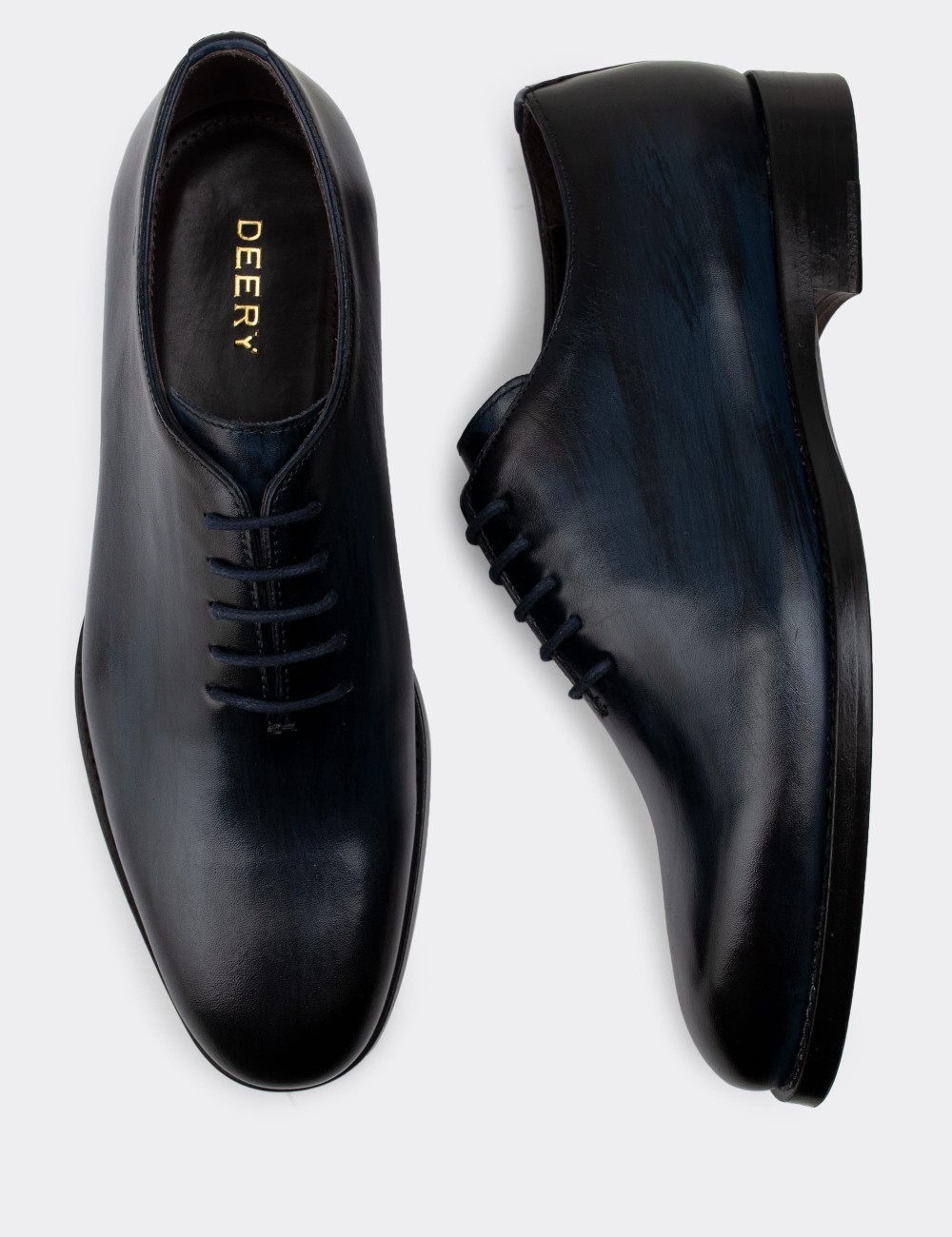 Navy  Leather Classic Shoes - 01830MLCVK01