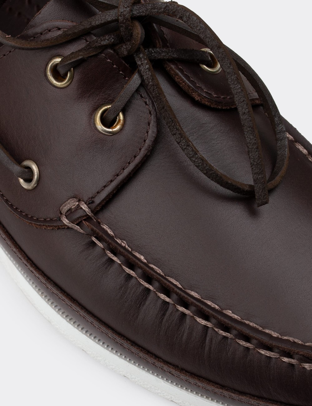 Brown  Leather Marine Shoes - 01543MKHVC03