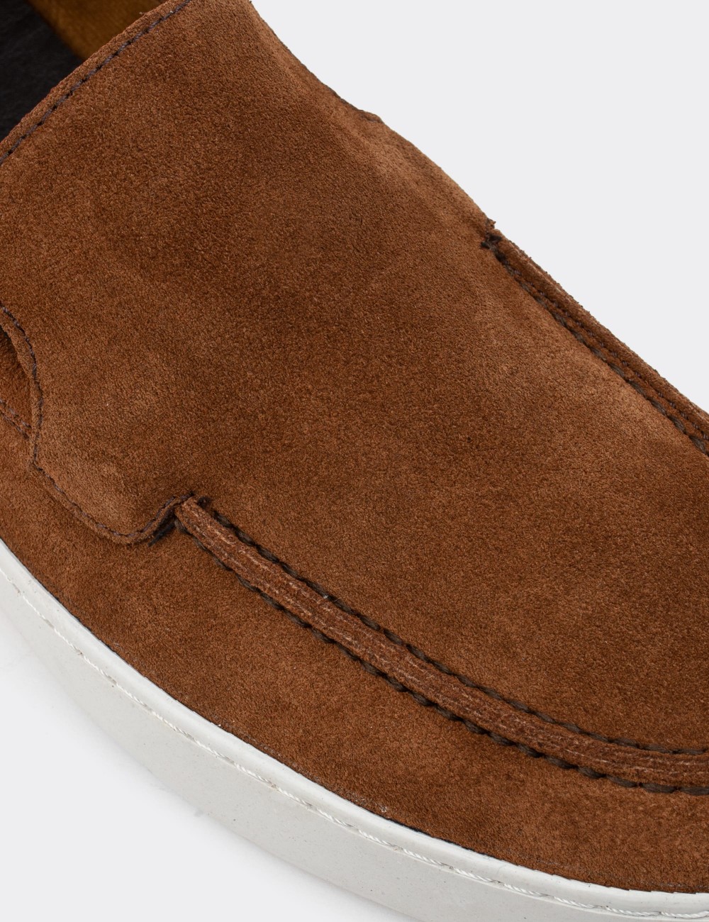 Brown Suede Leather Loafers - 01865MTRNC01
