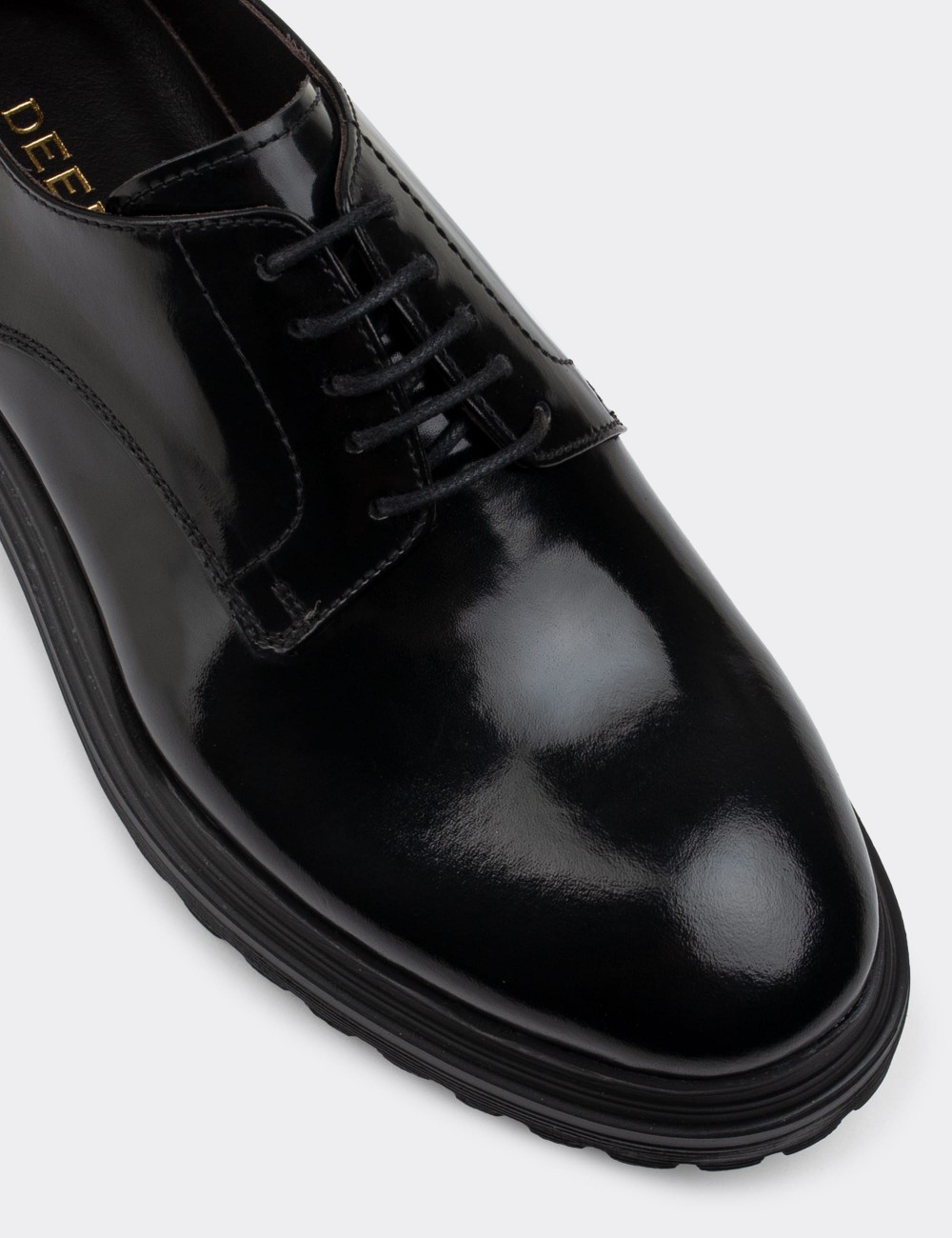 Black  Leather Lace-up Shoes - 01854MSYHE02