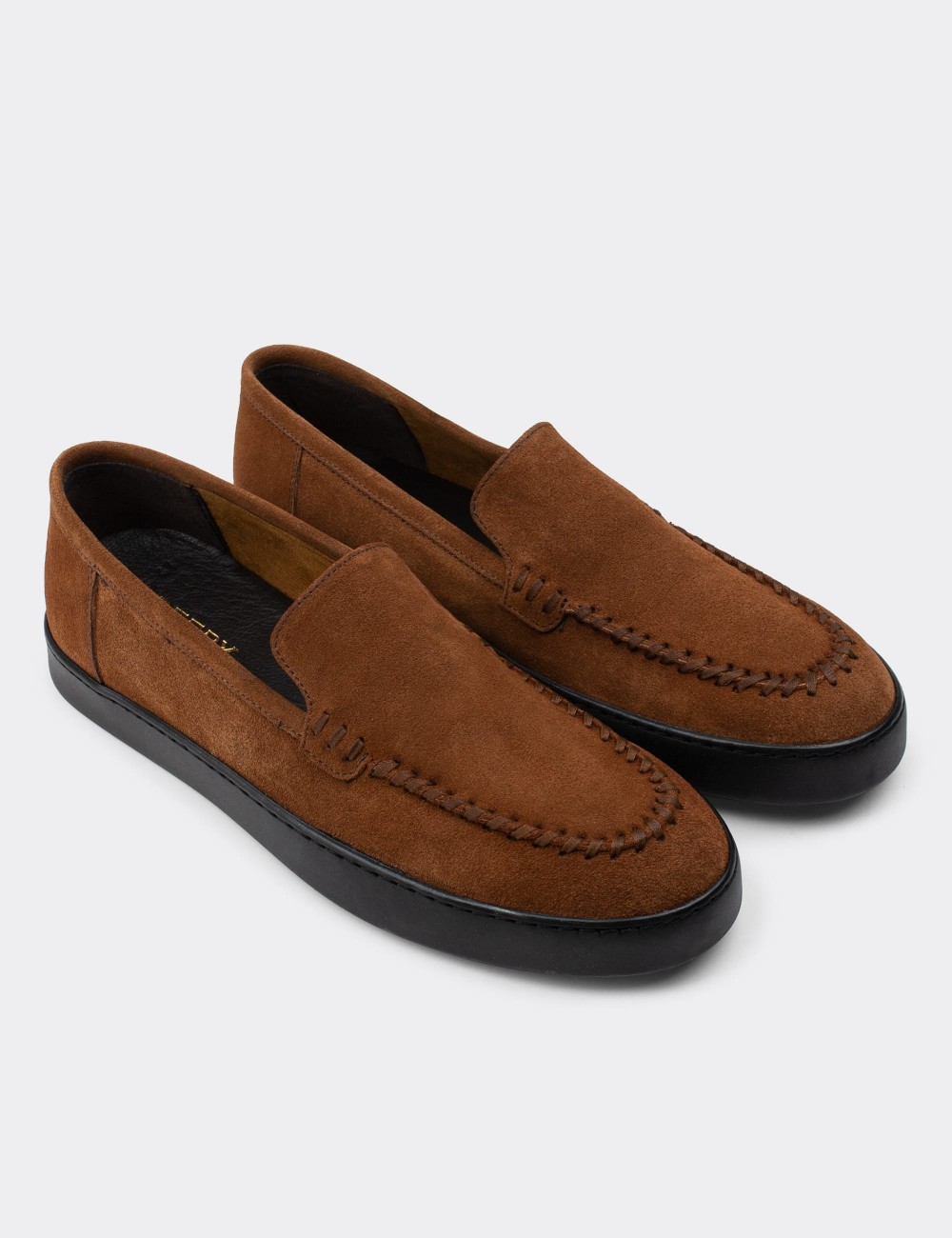 Brown Suede Leather Loafers - 01866MTRNC01