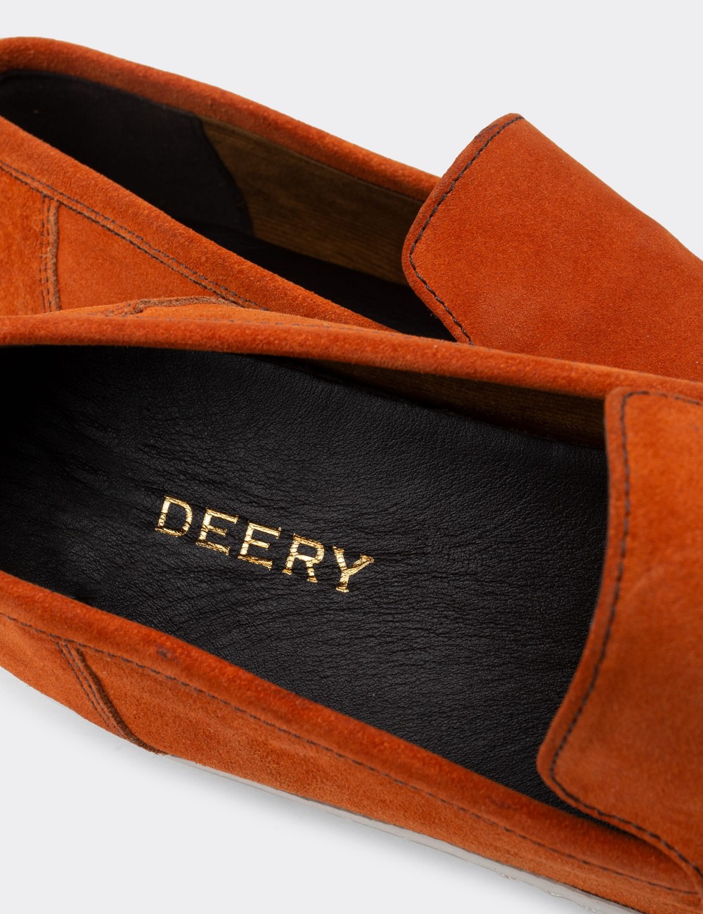 Orange Suede Leather Loafers - 01865MTRCC01