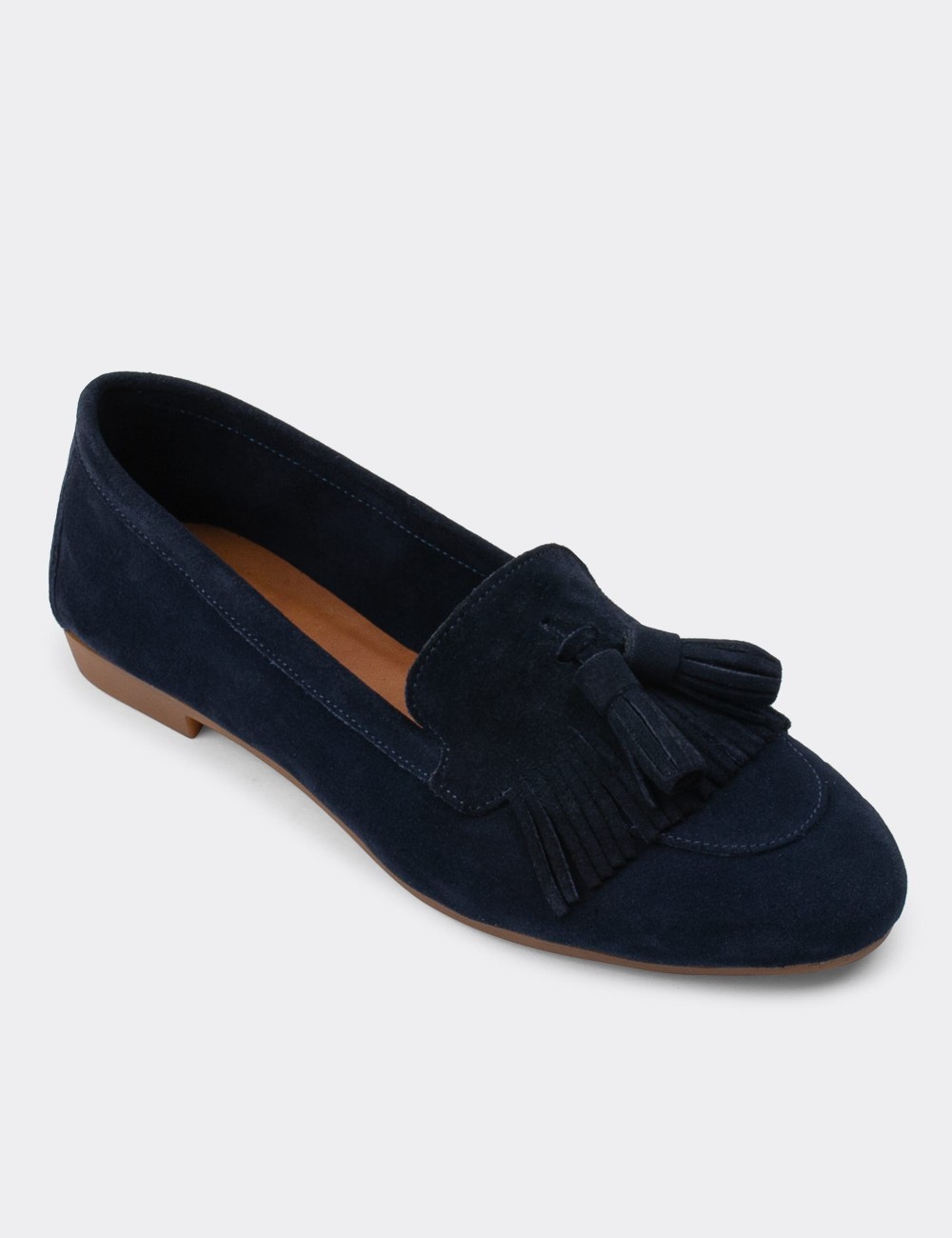 Navy Suede Leather Loafers - E3203ZLCVC02