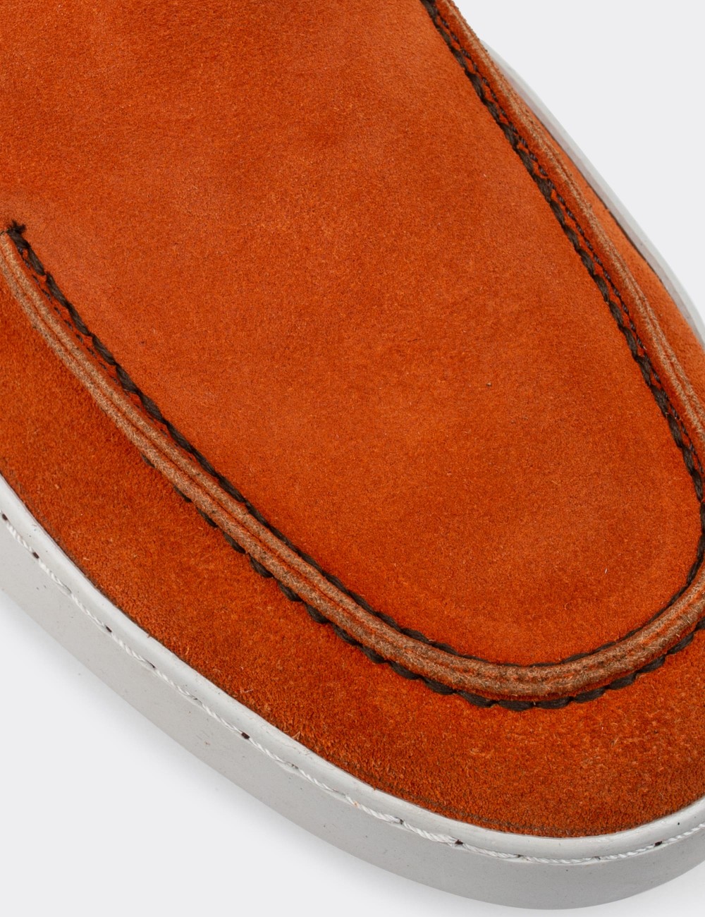 Orange Suede Leather Loafers - 01865MTRCC01