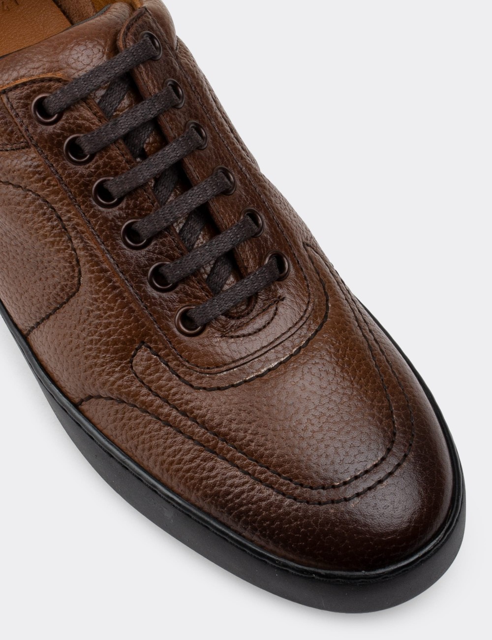 Tan  Leather Sneakers - 01876MTBAC01