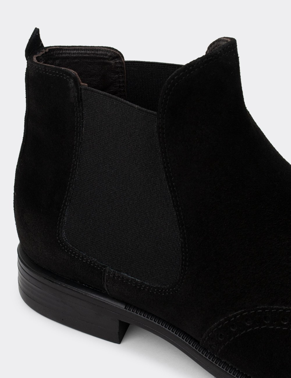 Black Suede Leather Chelsea Boots - 01622MSYHC12