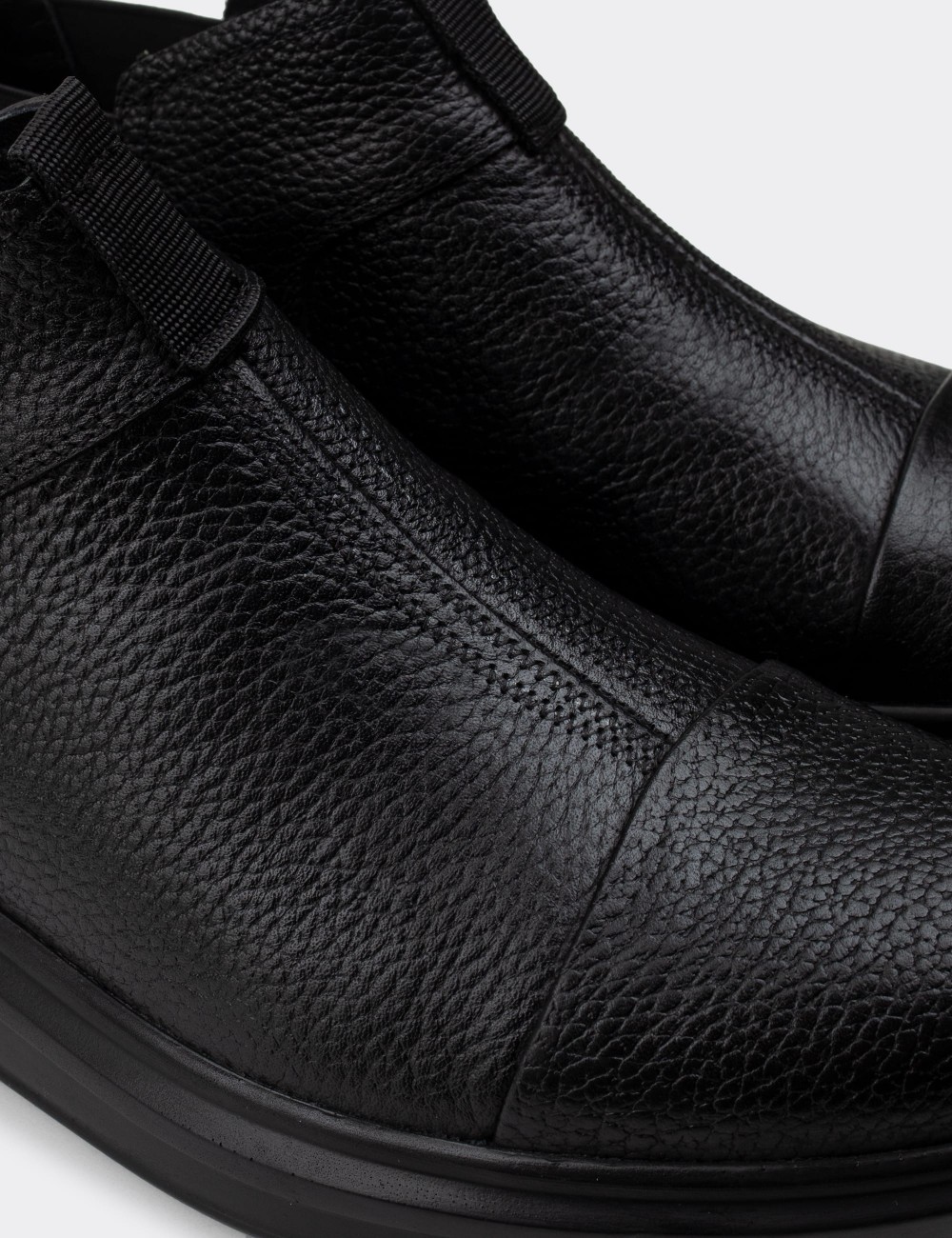 Black  Leather Chelsea Boots - 01852MSYHP01