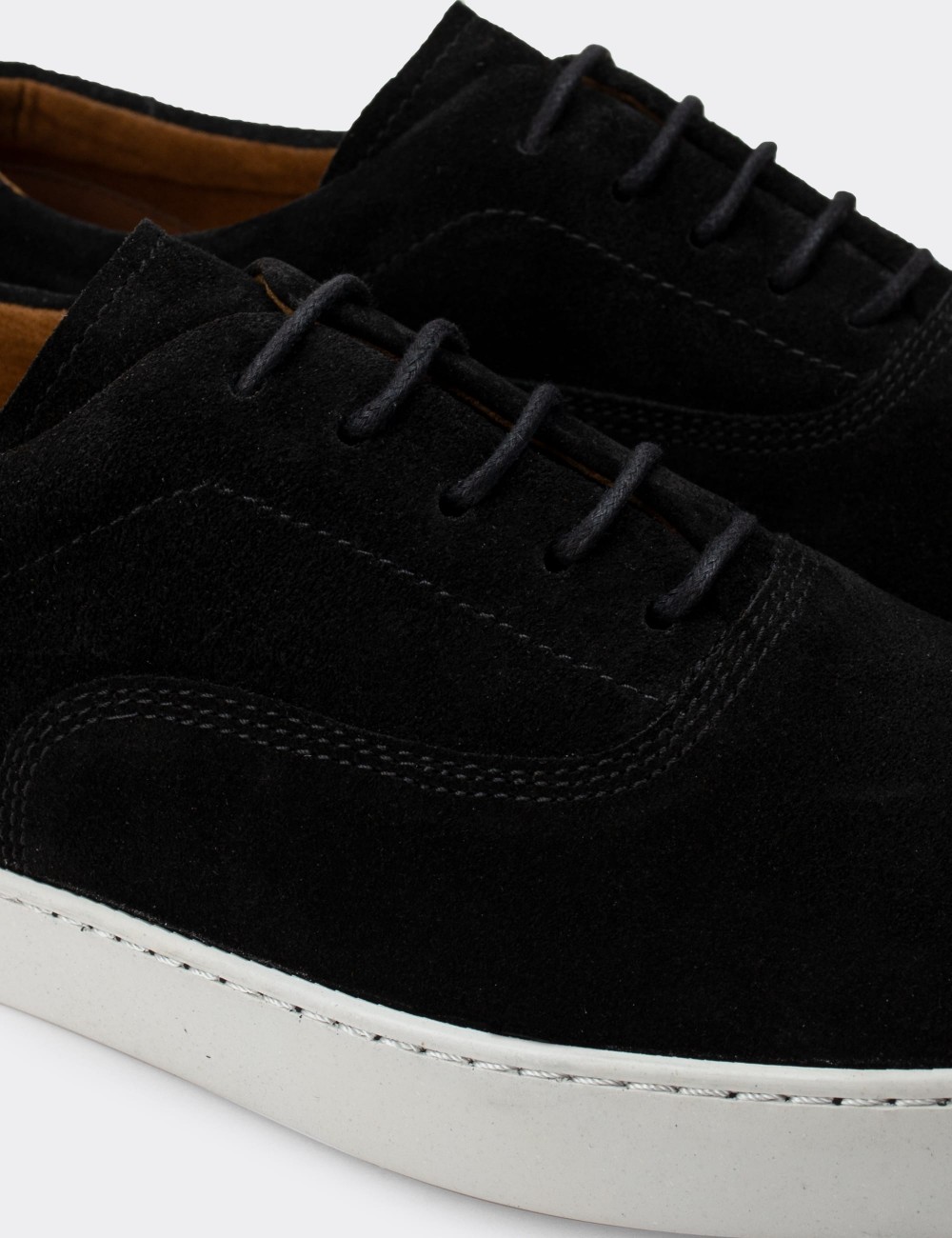 Black Suede Leather Sneakers - 01867MSYHC01