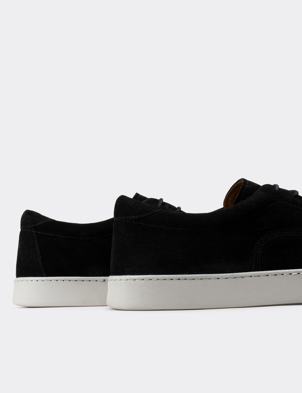Black Suede Leather Sneakers - 01867MSYHC01