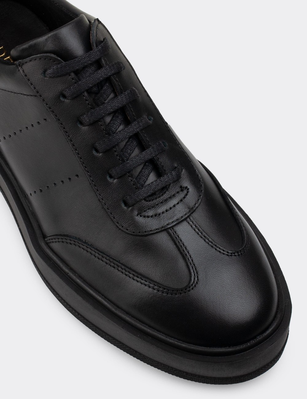 Black  Leather Sneakers - 01881MSYHP01