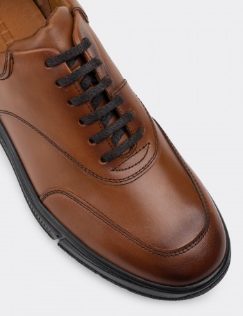Tan  Leather Lace-up Shoes - 01871MTBAC01