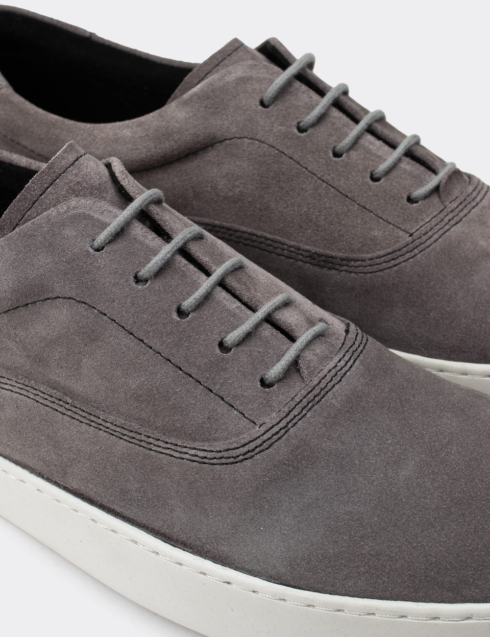 Gray Suede Leather Sneakers - 01867MGRIC01
