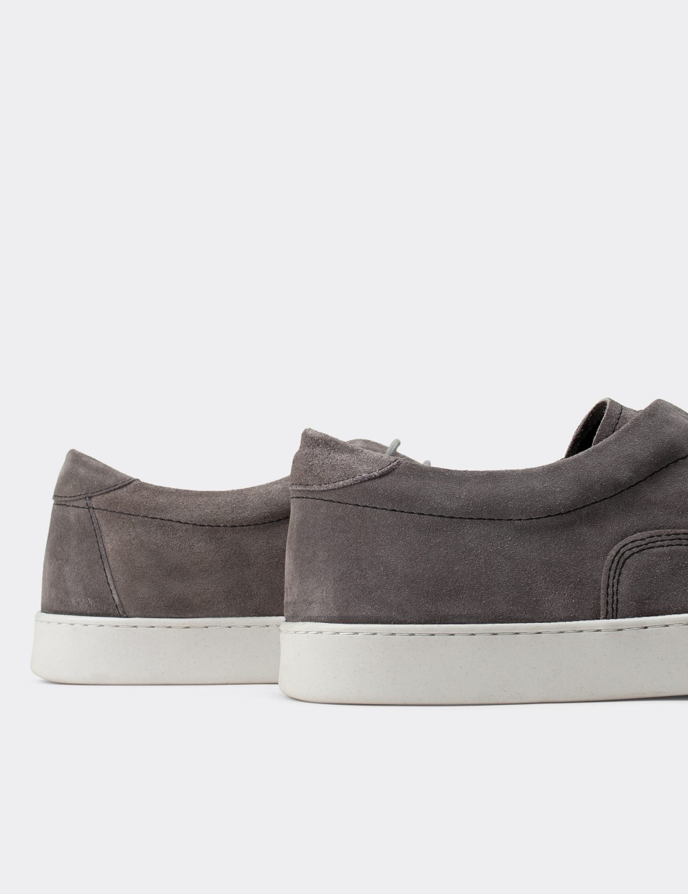 Gray Suede Leather Sneakers - 01867MGRIC01