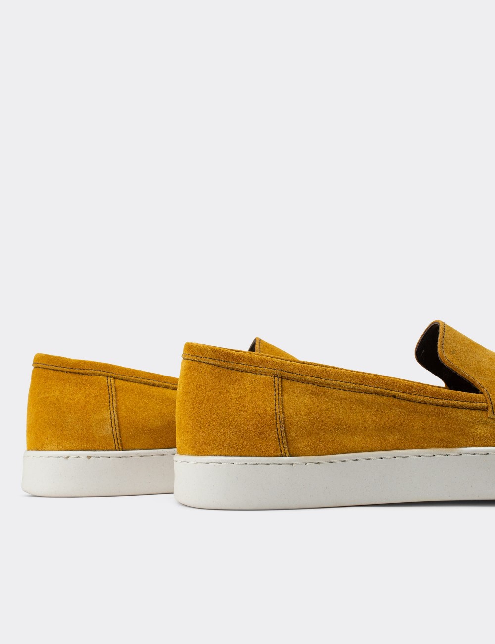 Yellow Suede Leather Loafers - 01865MSRIC01