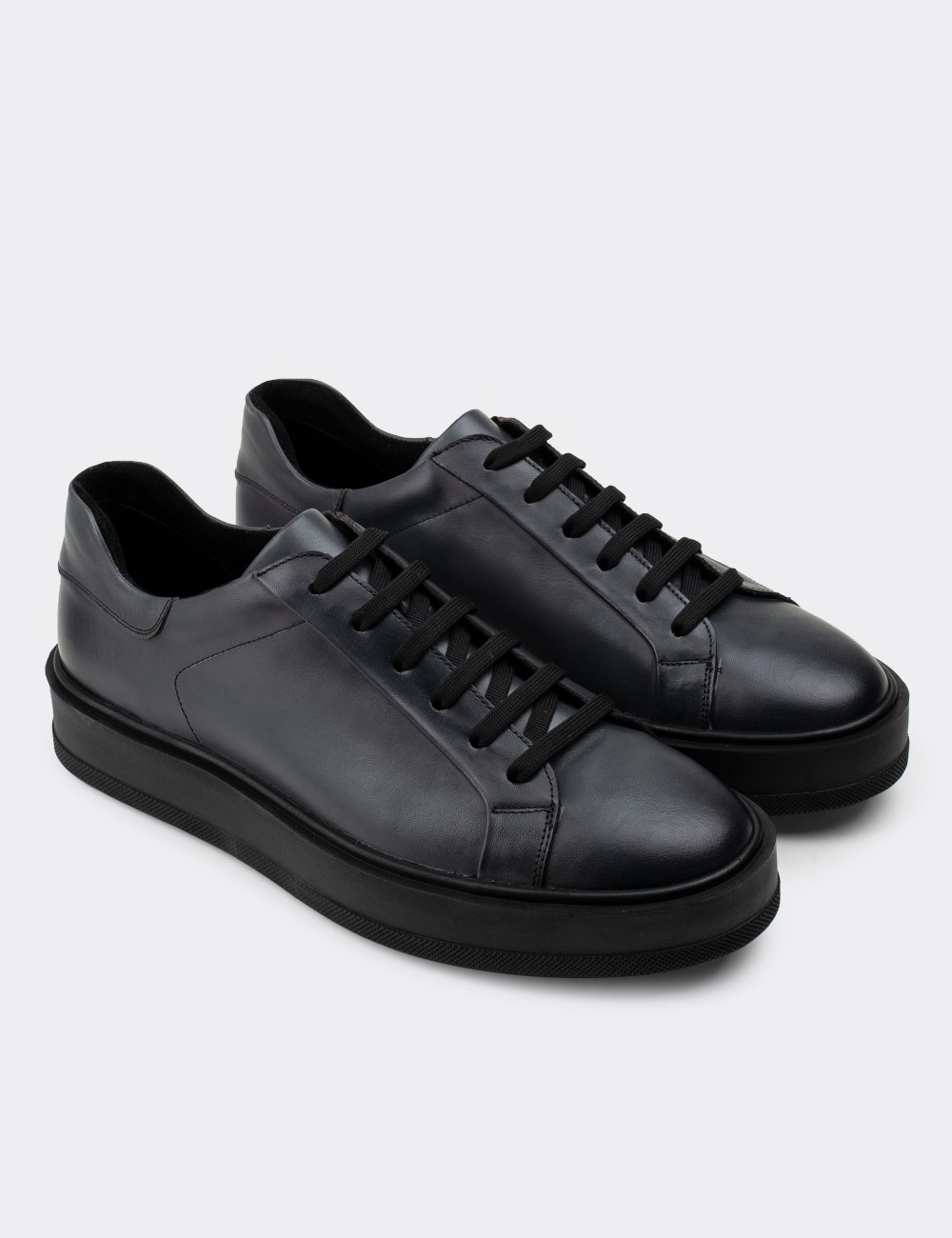 Gray  Leather Sneakers - 01829MGRIP01