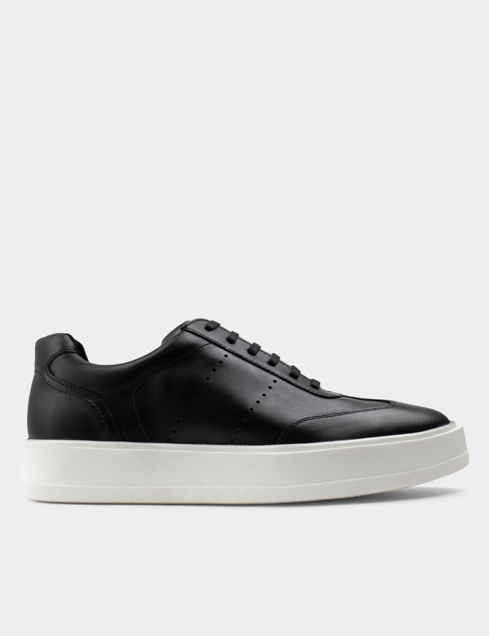 Black  Leather Sneakers - 01881MSYHP02