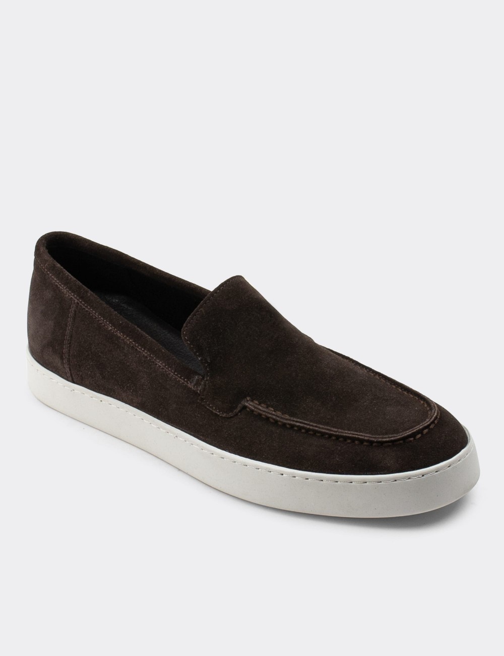 Brown Suede Leather Loafers - 01865MKHVC01