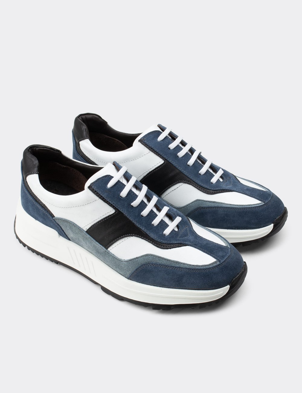 Blue  Leather Sneakers - 01889MBYZE01