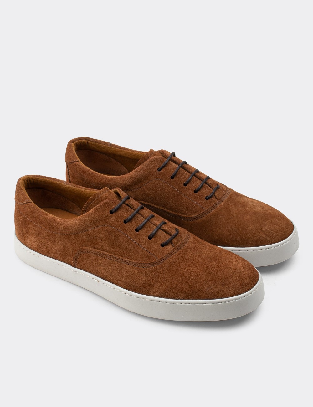 Tan Suede Leather Sneakers - 01867MTBAC01