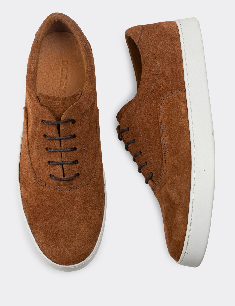 Tan Suede Leather Sneakers - 01867MTBAC01