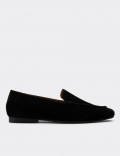 Black Suede Leather Loafers Shoes