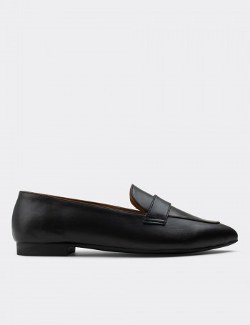 Black Calfskin Leather Loafers