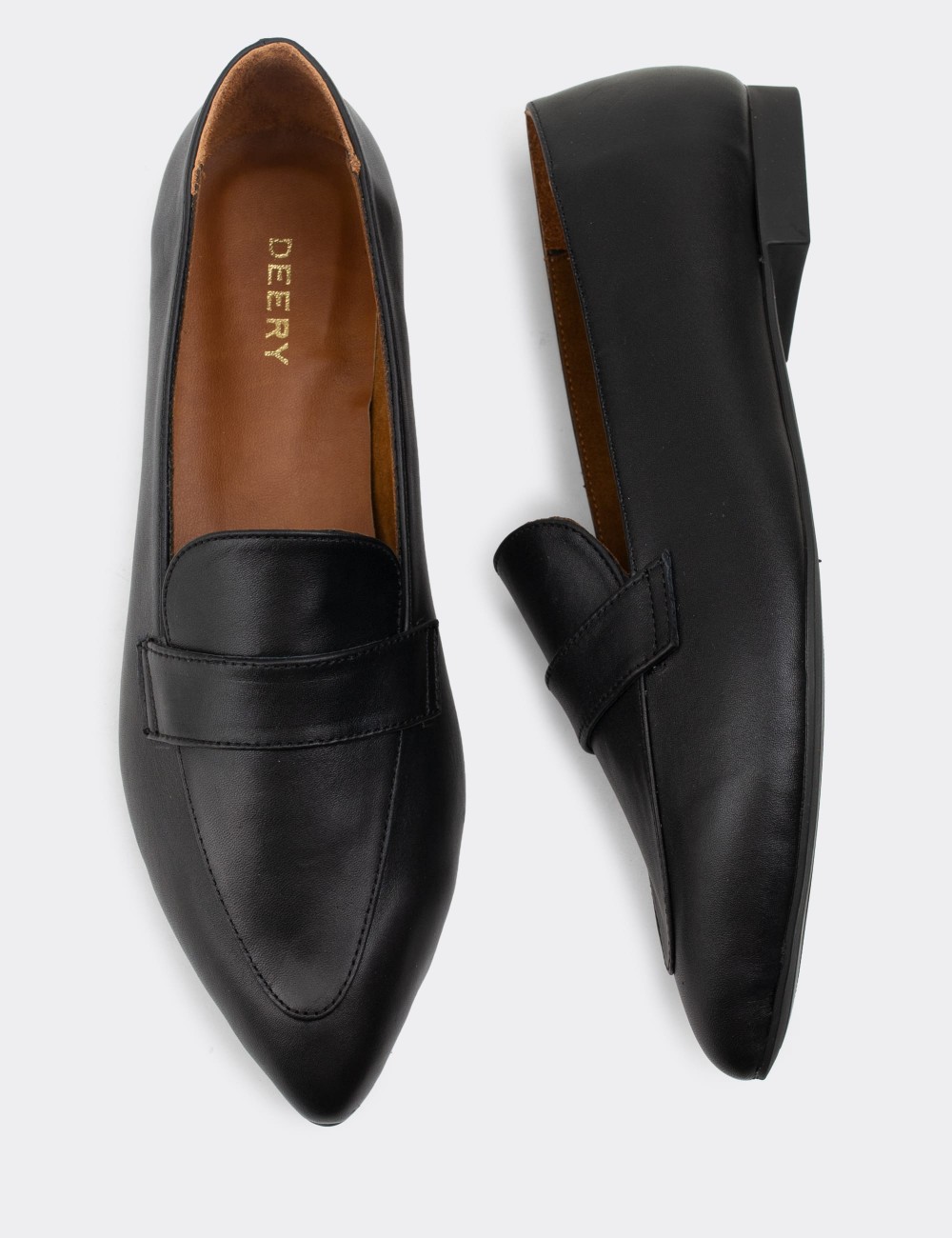 Black  Leather Loafers - 01897ZSYHC02