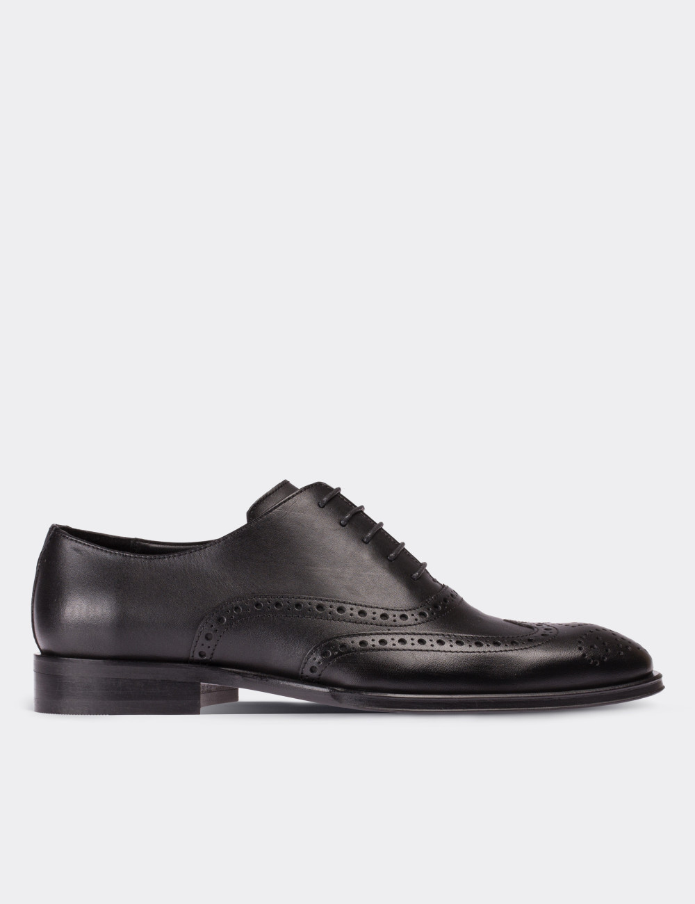 Black  Leather Classic Shoes - 01785MSYHN01