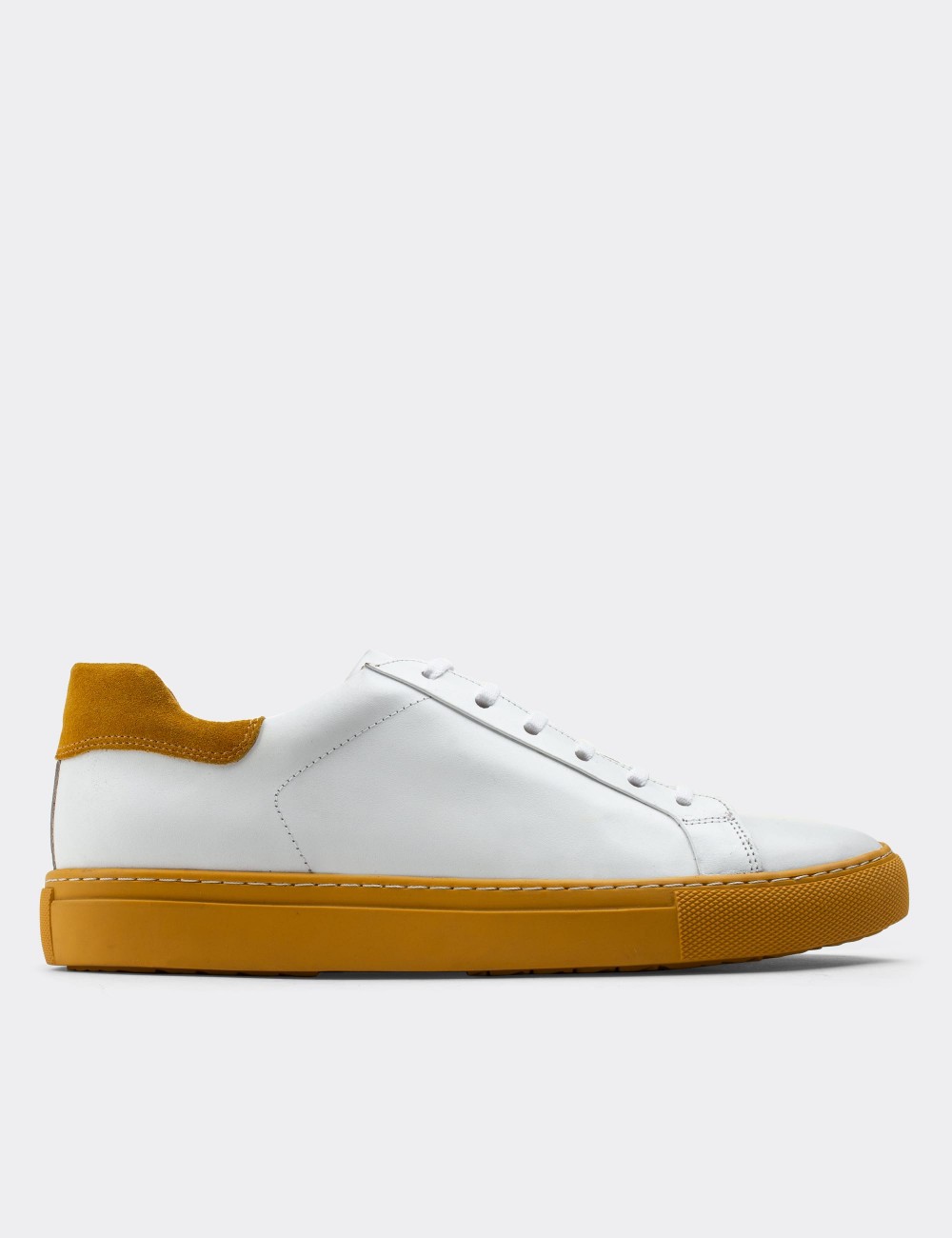 White  Leather Sneakers - 01829MBYZC03