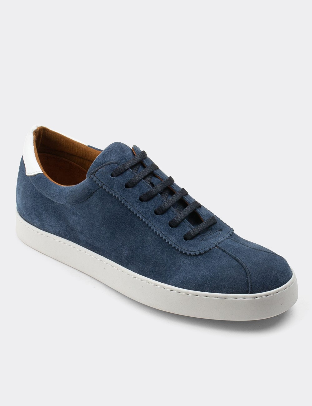 Blue Suede Leather Sneakers - 01885MMVIC01