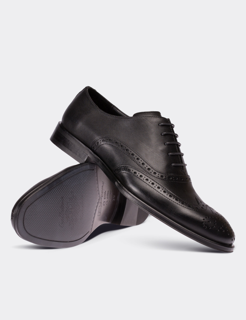 Black  Leather Classic Shoes - 01785MSYHN01