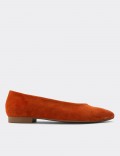 Orange Suede Leather Loafers