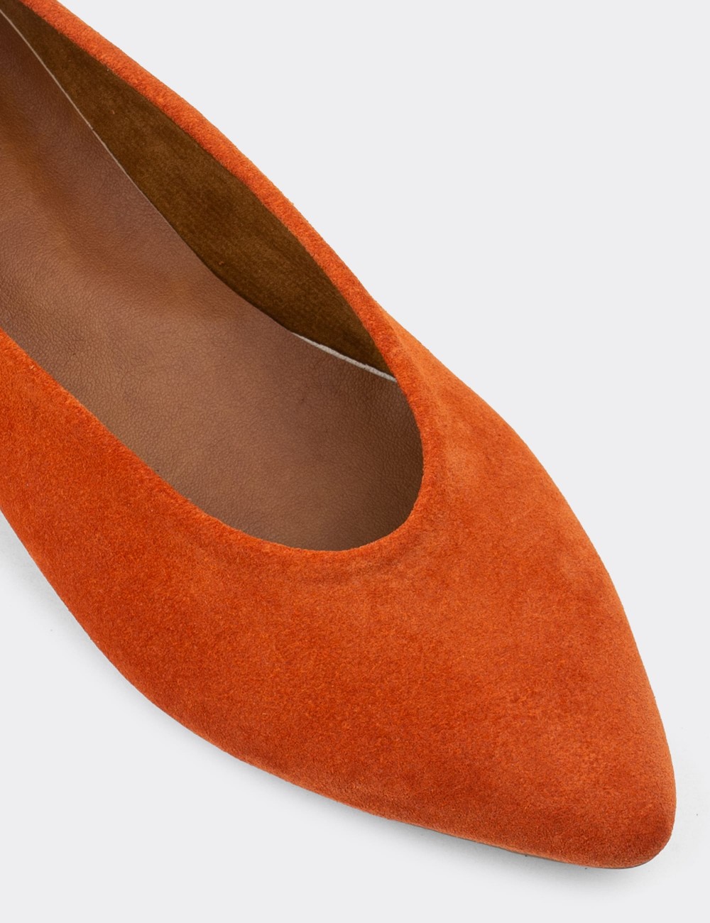 Orange Suede Leather Loafers - 01896ZTRCC01