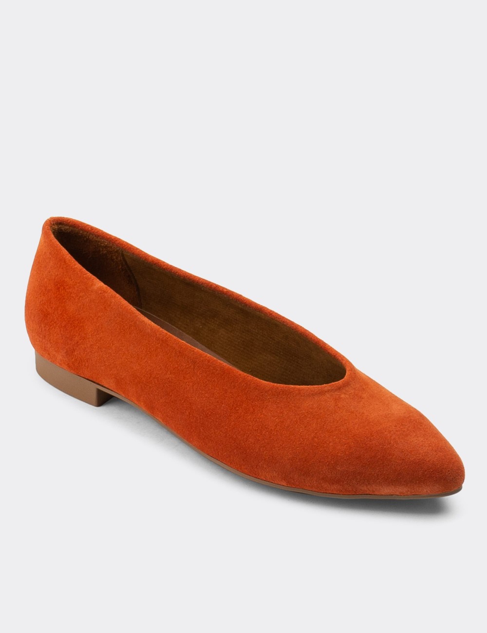 Orange Suede Leather Loafers - 01896ZTRCC01