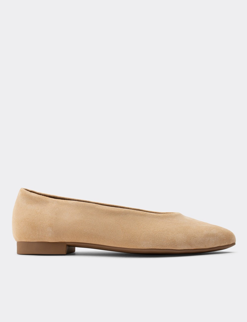 Beige Suede Leather Loafers - 01896ZBEJC01