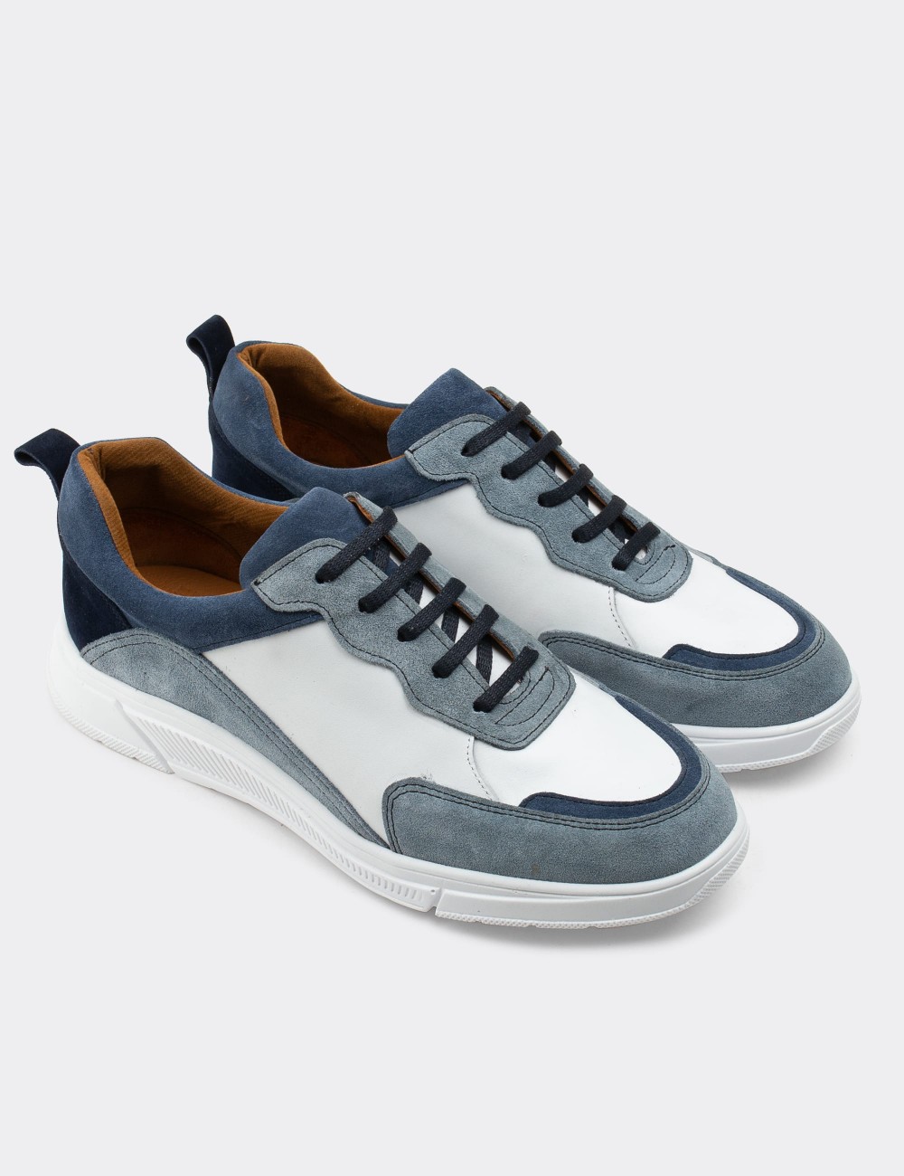 Blue  Leather Sneakers - 01890MMVIC01