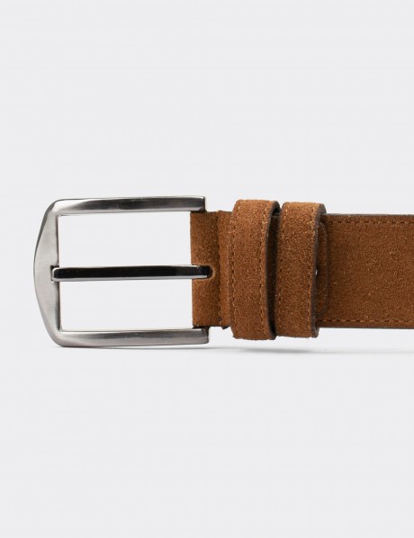 Suede Leather Tan Men's Belt