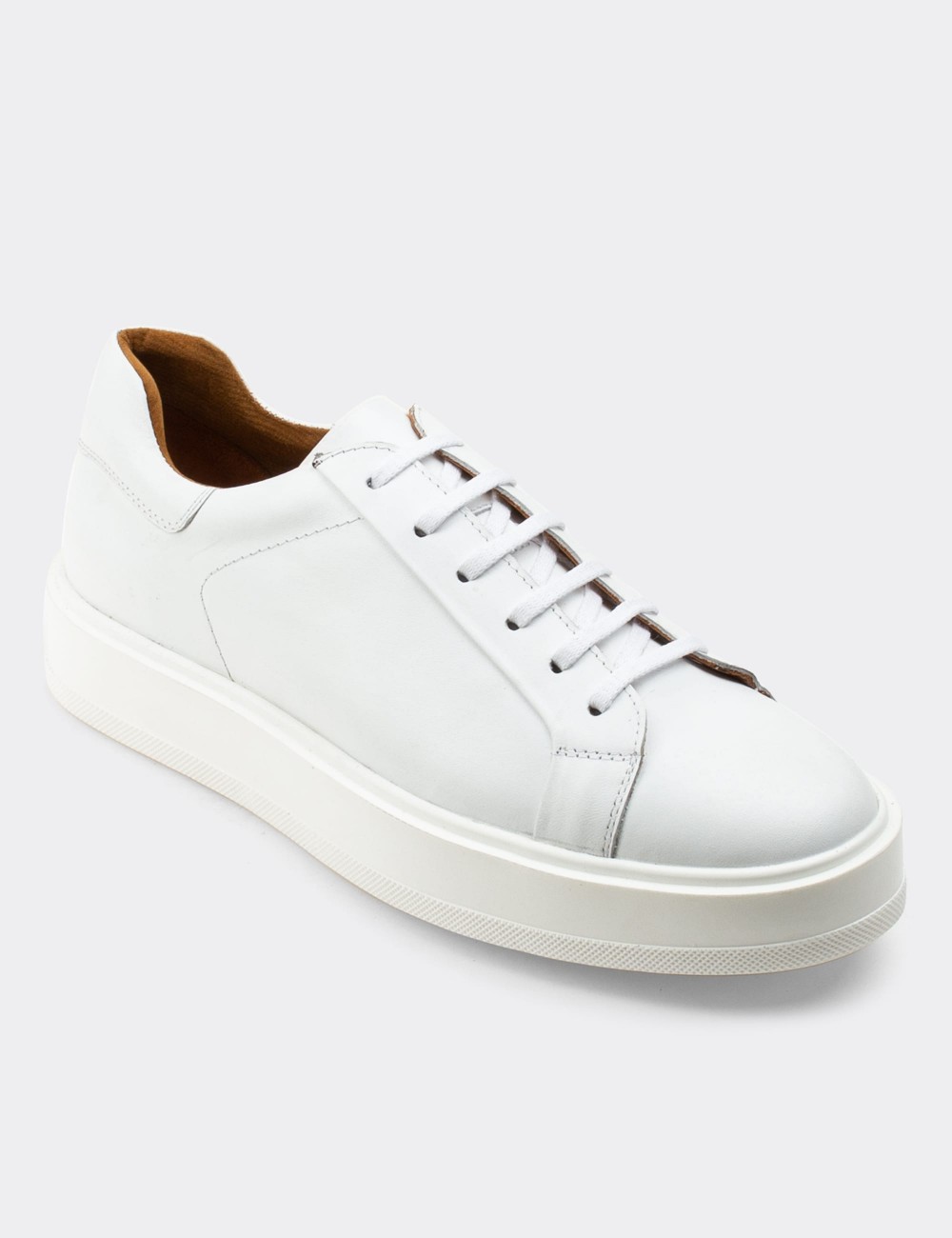 White  Leather Sneakers - 01829MBYZP01
