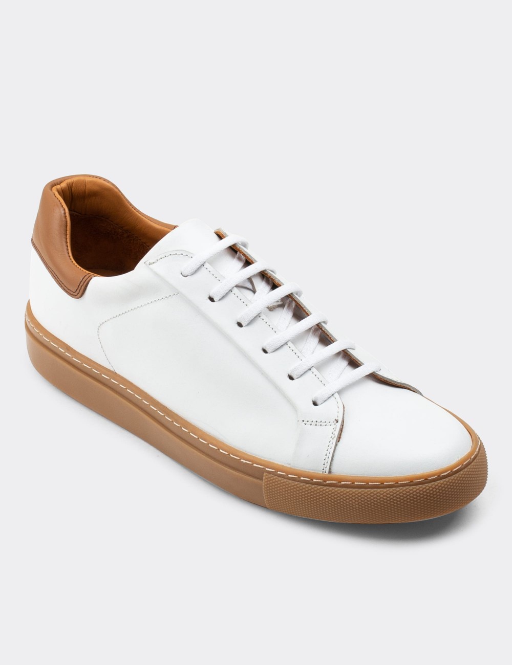 White  Leather Sneakers - 01829MBYZC04