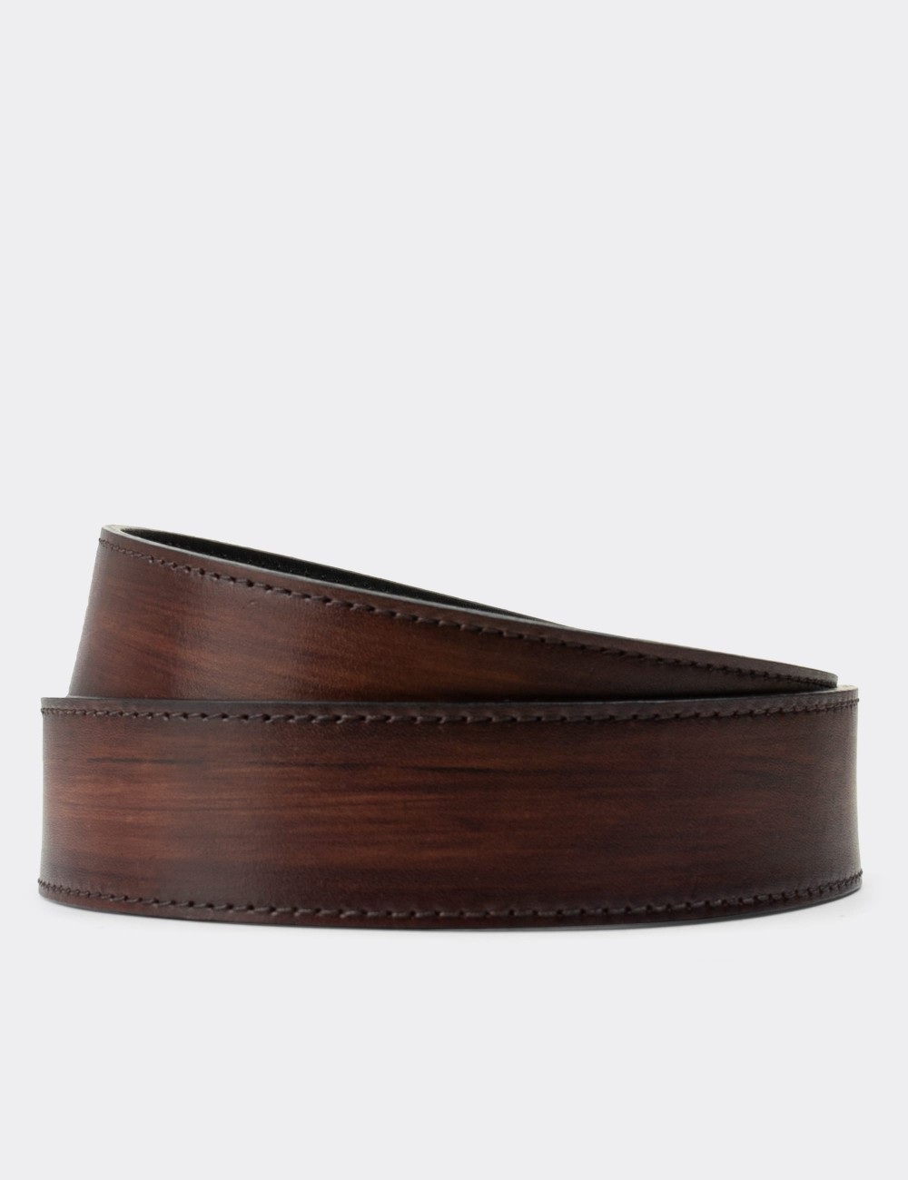  Leather Tan and Black Double Sided Men's Belt - K0409MTBAW01