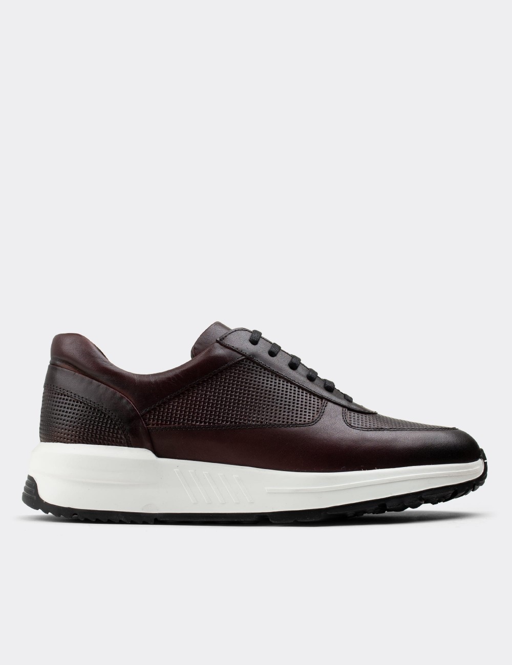 Burgundy  Leather Sneakers - 01887MBRDE01