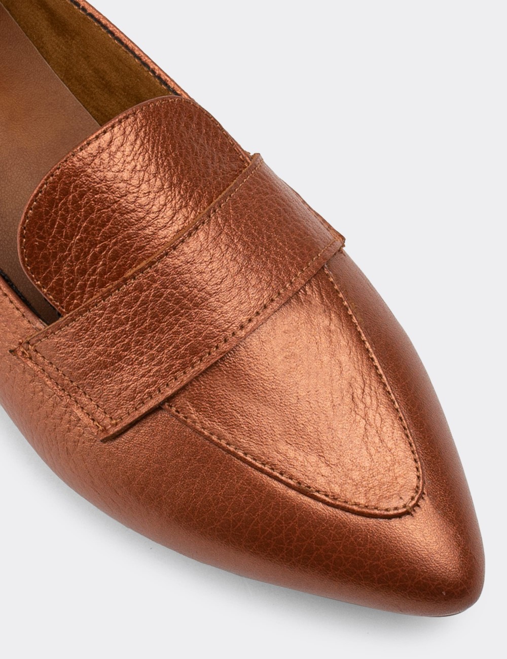 Copper  Leather Loafers - 01897ZBKRC01