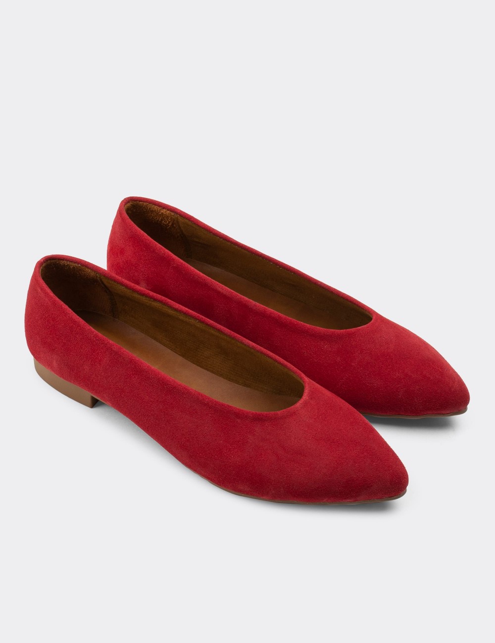 Red Suede Leather Loafers - 01896ZKRMC01